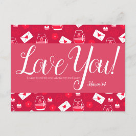 Cute Valentines bibelvykort Vykort
