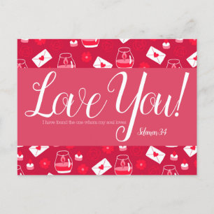 Cute Valentines bibelvykort Vykort