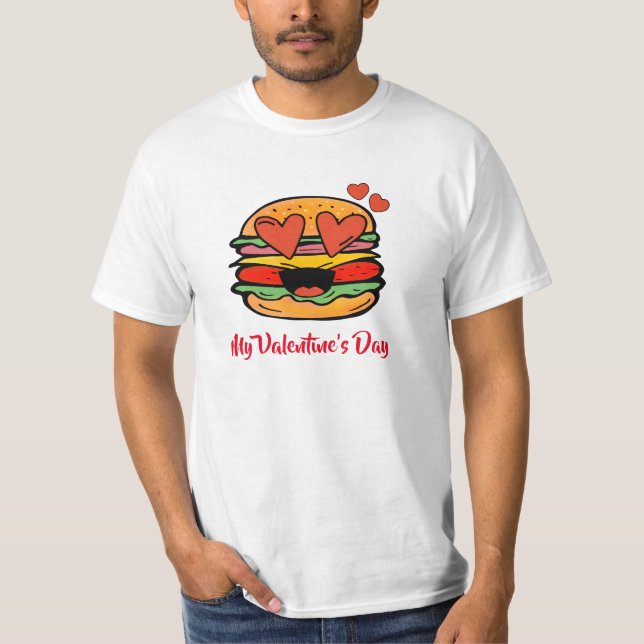 Cute Valentines burger T Shirt (Framsida)