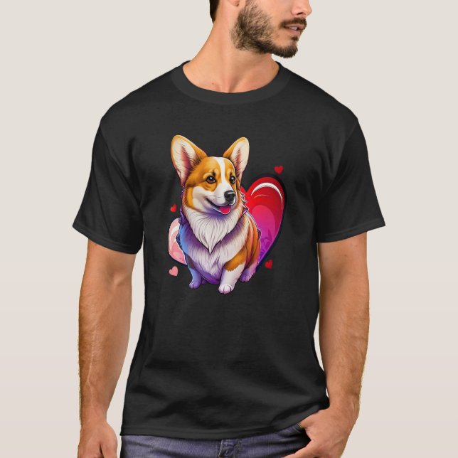Cute Valentines Corgi Cool Pembroke Welsh Corgi  1 T Shirt (Framsida)