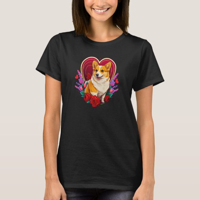 Cute Valentines Corgi Cool Pembroke Welsh Corgi  1 T Shirt (Framsida)