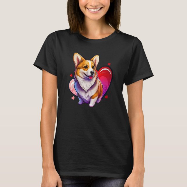 Cute Valentines Corgi Cool Pembroke Welsh Corgi  1 T Shirt (Framsida)