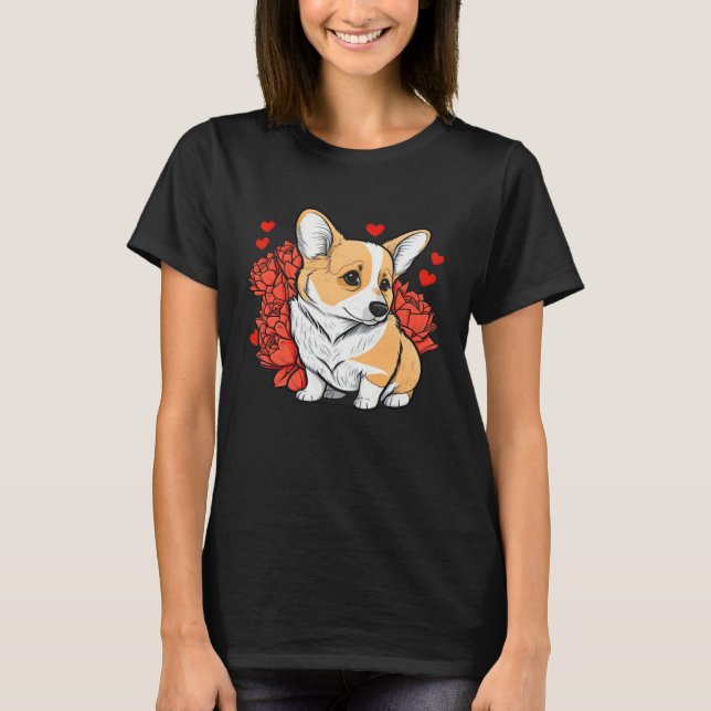 Cute Valentines Corgi Cool Pembroke Welsh Corgi  2 T Shirt (Framsida)