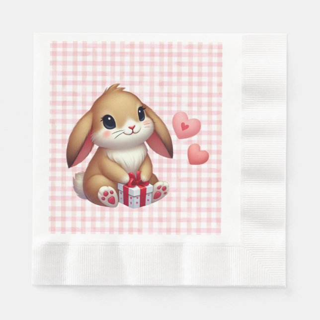 Cute Valentines Dag-kanin Pappersservett (Framsidan)