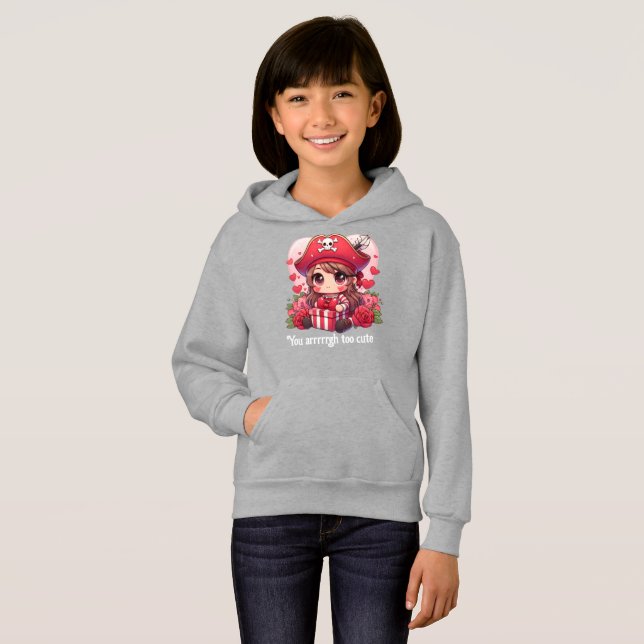 Cute Valentines dag pirat T Shirt (Hel framsida)