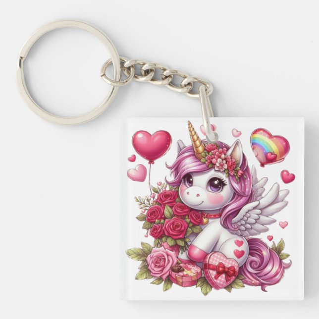 Cute Valentines dag Unicorn (Framsidan)