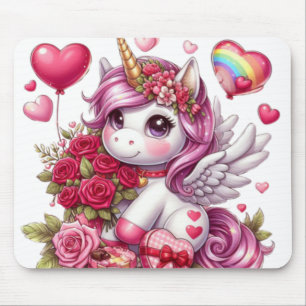 Cute Valentines dag Unicorn Musmatta