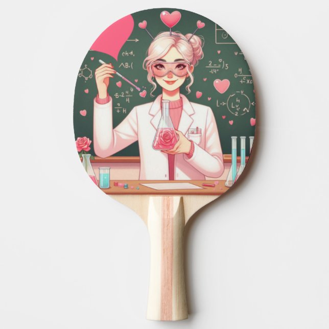 Cute Valentines dagforskare Pingisracket (Framsidan)