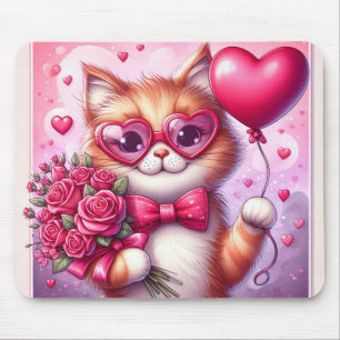 Cute Valentines dagskatt/kattunge Musmatta
