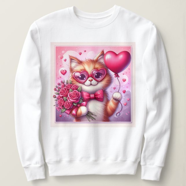 Cute Valentines dagskatt/kattunge T Shirt (Design framsida)