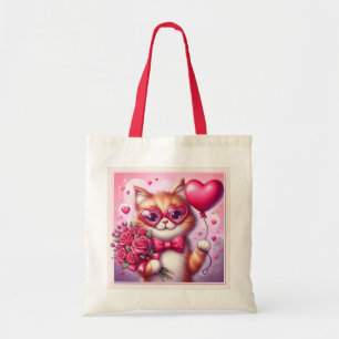 Cute Valentines dagskatt/kattunge Tygkasse