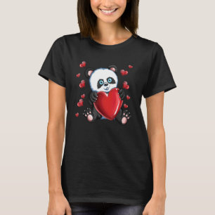 Cute Valentines dagspanda med ett hjärta i hennes  T Shirt