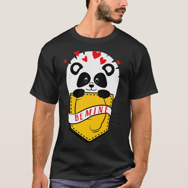Cute Valentines day, be min Panda, Lusj Valentin T Shirt (Framsida)