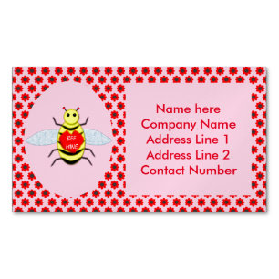 Cute Valentines day Bee Anpassningsbar Magnetiska Visitkort