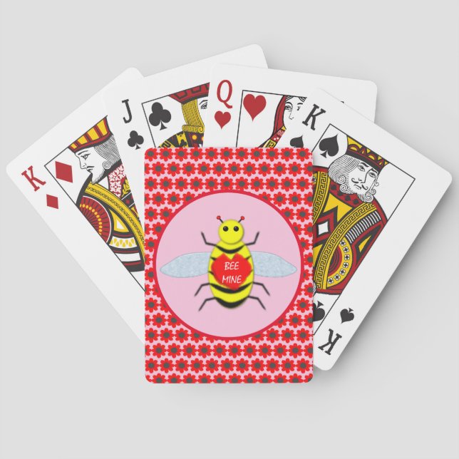 Cute Valentines day Bee Casinokort (Baksidan)