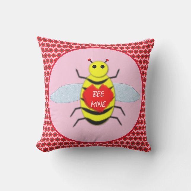 Cute Valentines day Bee Kudde (Framsida)