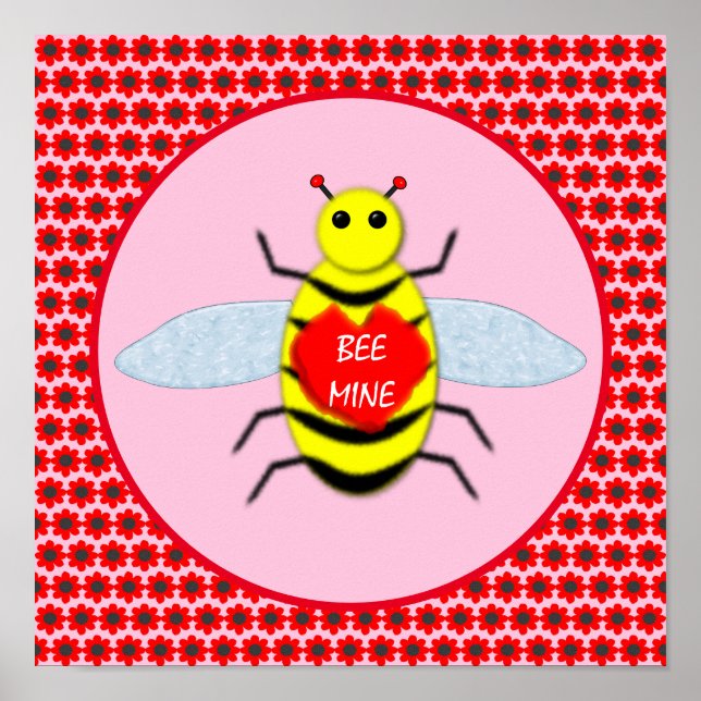 Cute Valentines day Bee Poster (Framsidan)