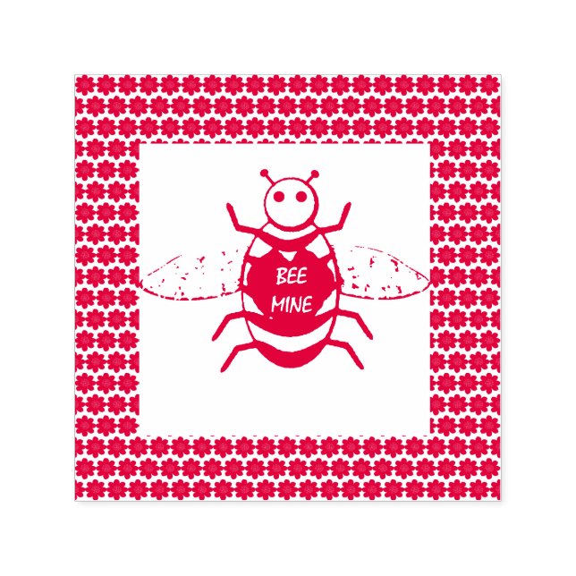 Cute Valentines day Bee Självfärgande Stämpel (Design)