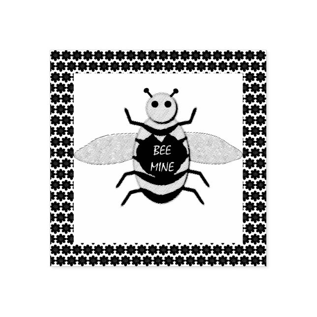Cute Valentines day Bee Stämpel (Tryck)
