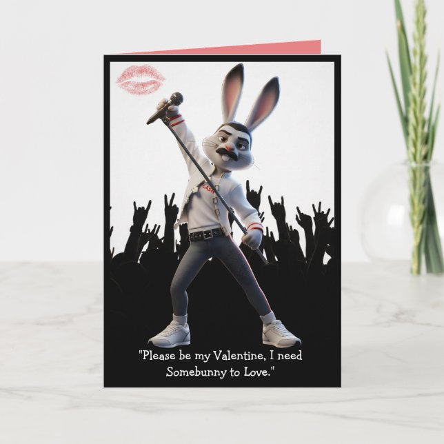Cute Valentine's Day Card Somebunny to Love Theme Kort (Framsida)