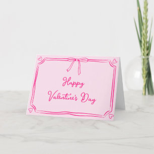 Cute Valentines Day Coquette Bow Girly Rosa Kort