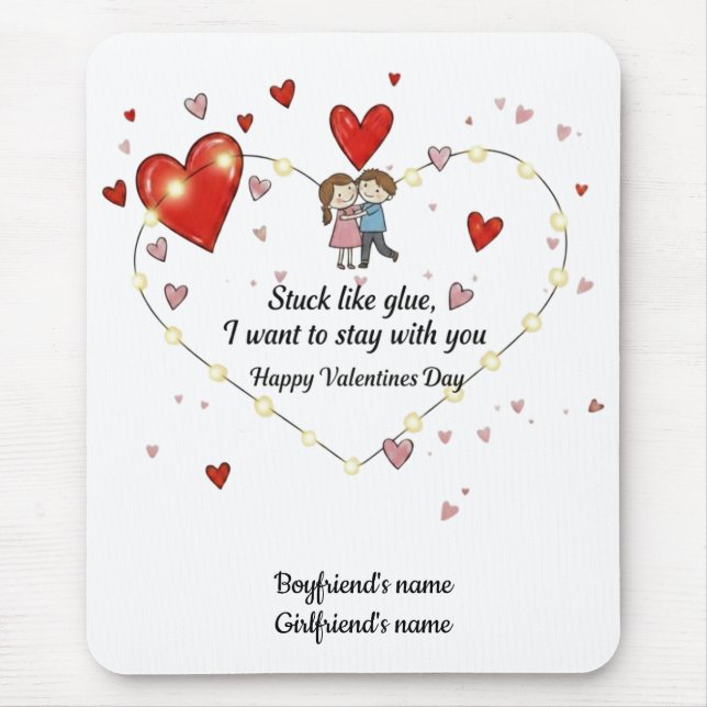 Cute Valentine's day couple hearts custom Musmatta (Framsidan)