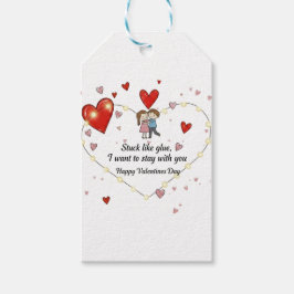 Cute Valentine's day couple hearts custom Presentetikett