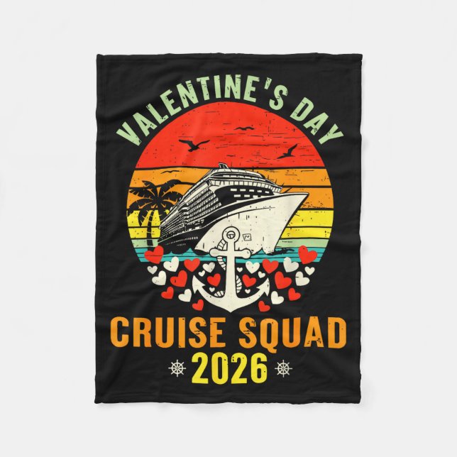 Cute Valentines Day Cruise 2026 Matching Cruise Fo Fleecefilt (Framsidan)