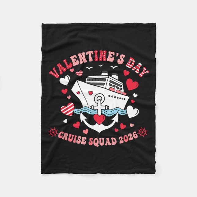 Cute Valentines Day Cruise 2026 Matching Cruise Fo Fleecefilt (Framsidan)