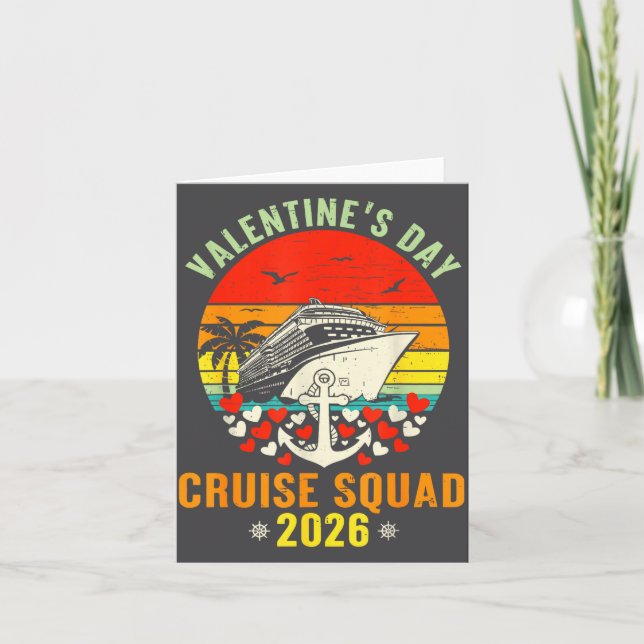 Cute Valentines Day Cruise 2026 Matching Cruise Fo Kort (Framsida)