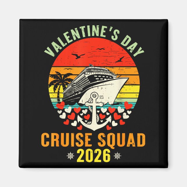 Cute Valentines Day Cruise 2026 Matching Cruise Fo Magnet (Framsidan)