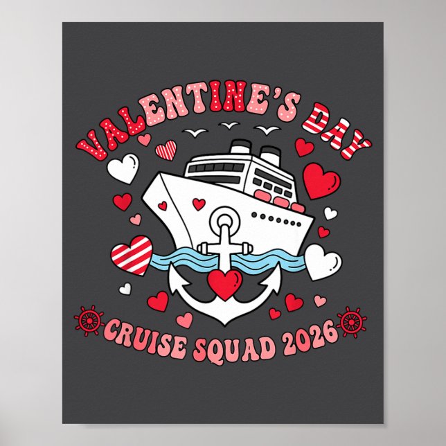 Cute Valentines Day Cruise 2026 Matching Cruise Fo Poster (Framsidan)
