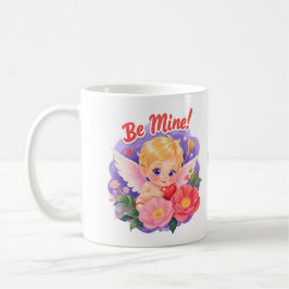 Cute Valentine's Day Cupid with "Be Mine" Kaffemugg