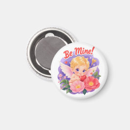 Cute Valentine's Day Cupid with "Be Mine" Magnet