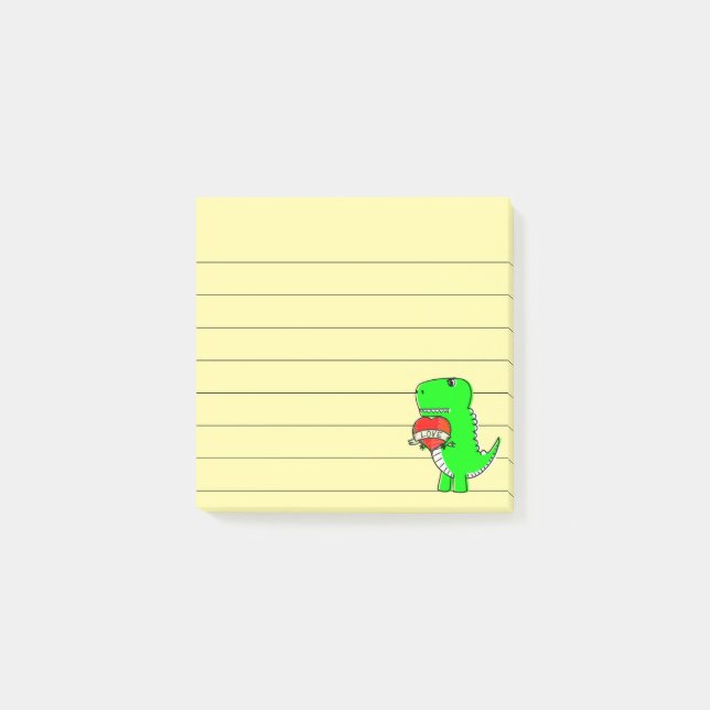 Cute Valentines day Dinosaur, 3 x 3 Post-it Block (Framsida)