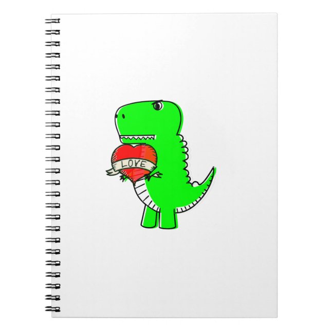 Cute Valentines day Dinosaur Anteckningsbok (Framsidan)
