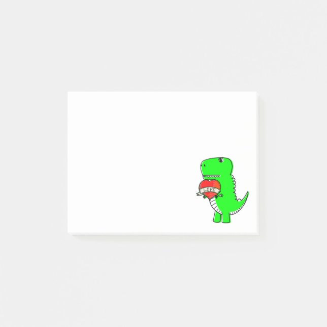Cute Valentines day Dinosaur Post-it Notes (Framsida)