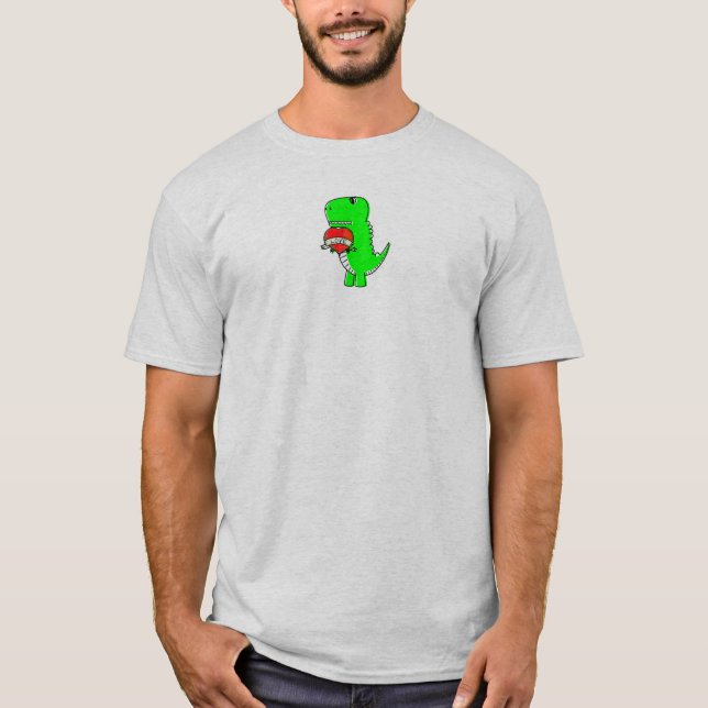 Cute Valentines day Dinosaur T Shirt (Framsida)