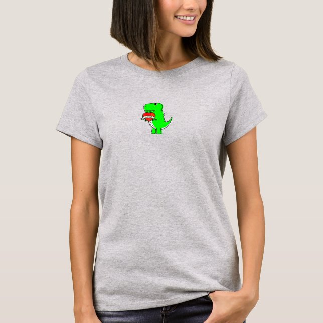 Cute Valentines day Dinosaur T Shirt (Framsida)
