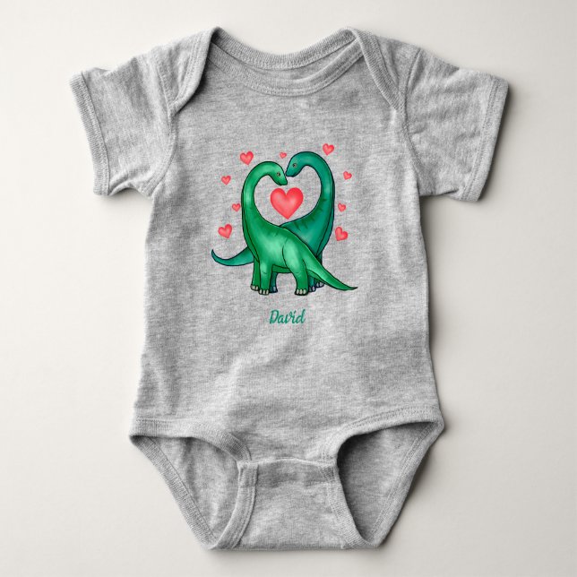 Cute Valentines day Dinosaurs T Shirt (Framsida)