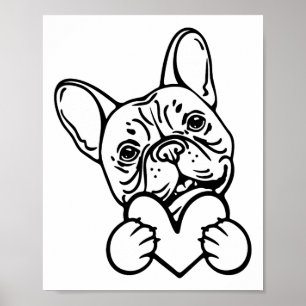 Cute Valentines Day Frenchie Fransk Bulldog Älskar Poster