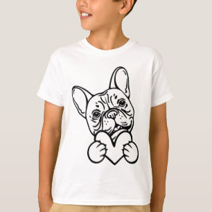 Cute Valentines Day Frenchie Fransk Bulldog Älskar T Shirt