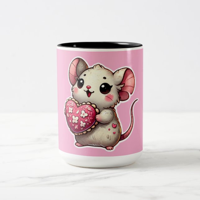 Cute valentines day-gåva två ton kaffe mugg (Center)