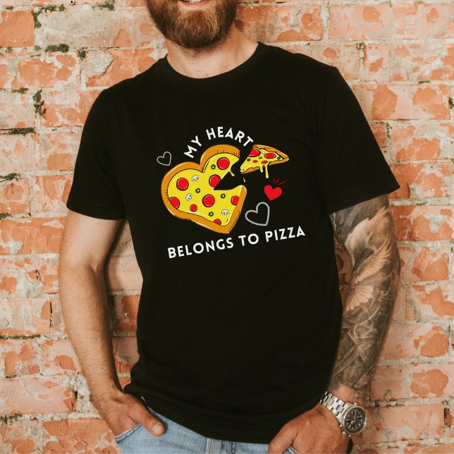 Cute Valentines day Gift med kärlek och pizza T Shirt (Skapare uppladdad)