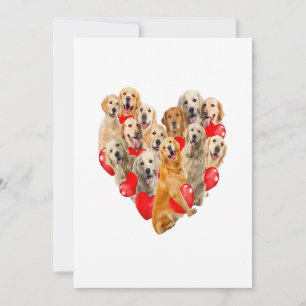 Cute Valentines day Golden Retriever Hund Heart Va Meddelande