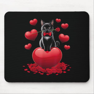 Cute Valentines day Heart Black Cat Women Girls Ki Musmatta