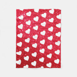 Cute Valentines day Heart Mönster Red Fleecefilt