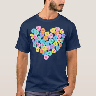 Cute Valentines day Hearts Candy Valentines Kärlek T Shirt