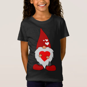 Cute Valentines day Helgdag Gnome med Red Kärlek T Shirt