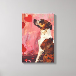 Cute Valentines day Hund Canvastryck